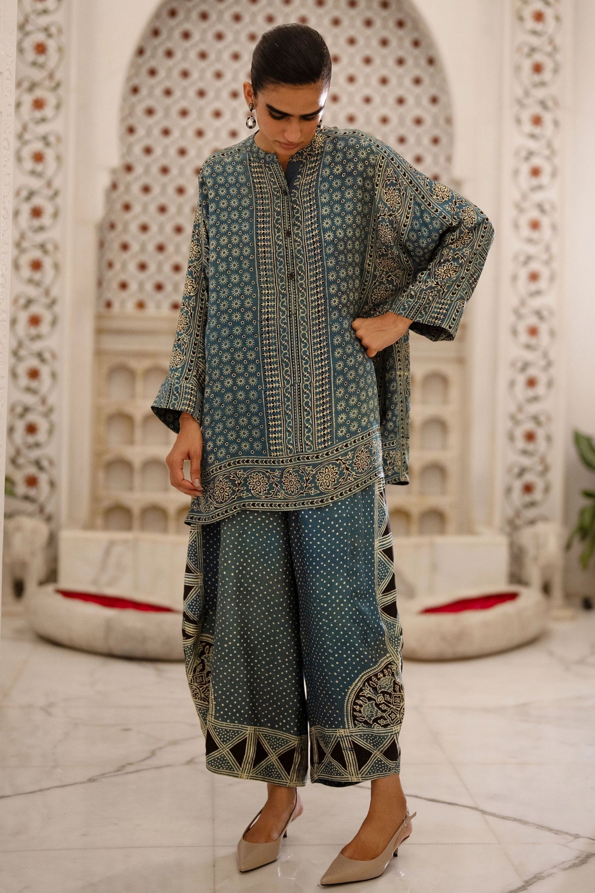 Ajrakh Print Wide-Legged Pants