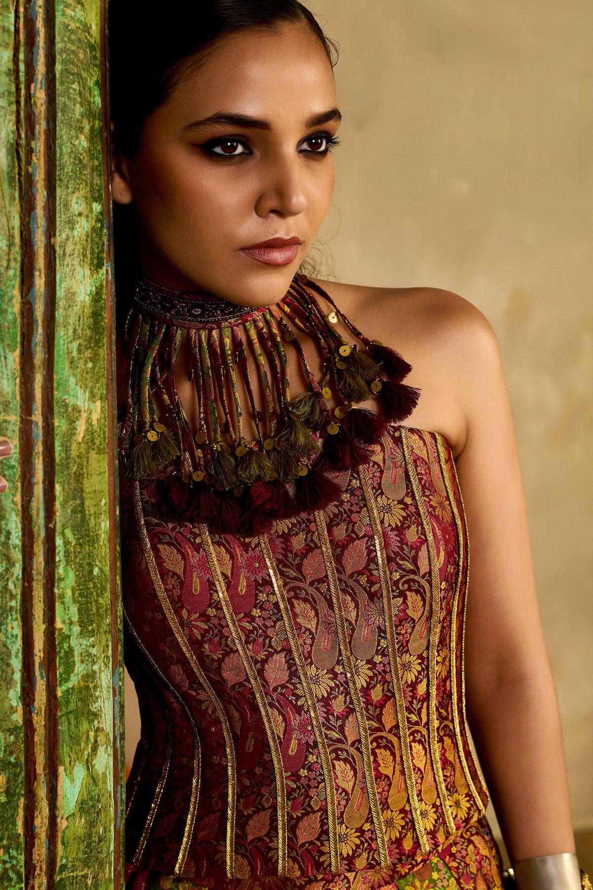 Gulaabi Haryali Lehenga Set