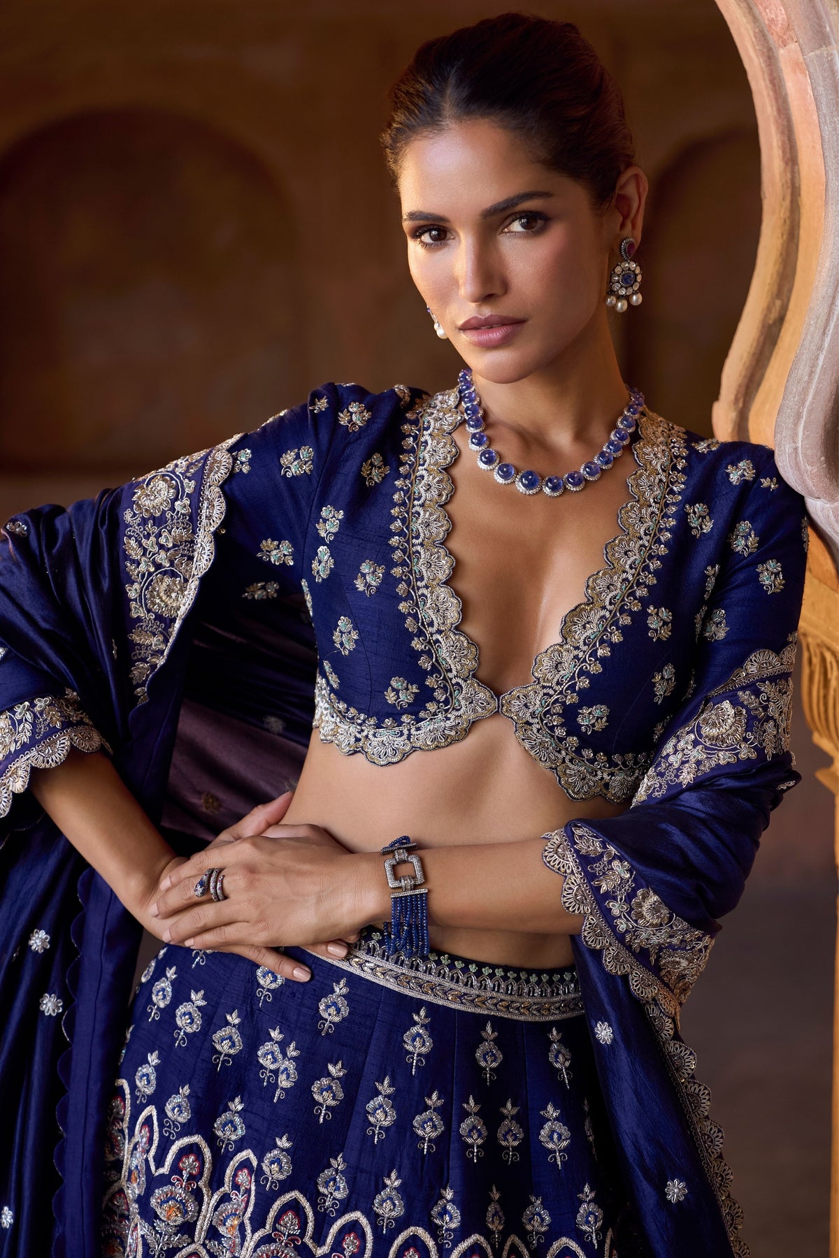 Purple Bridal Lehenga Set