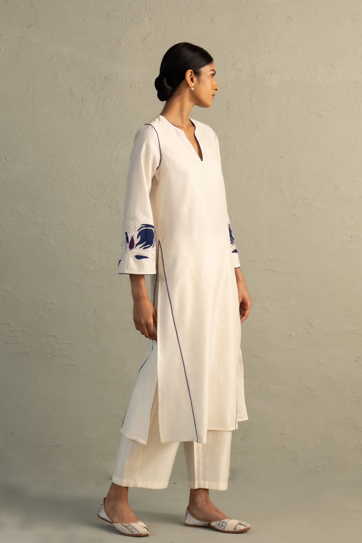 Blue Edit Lotus Kurta Set