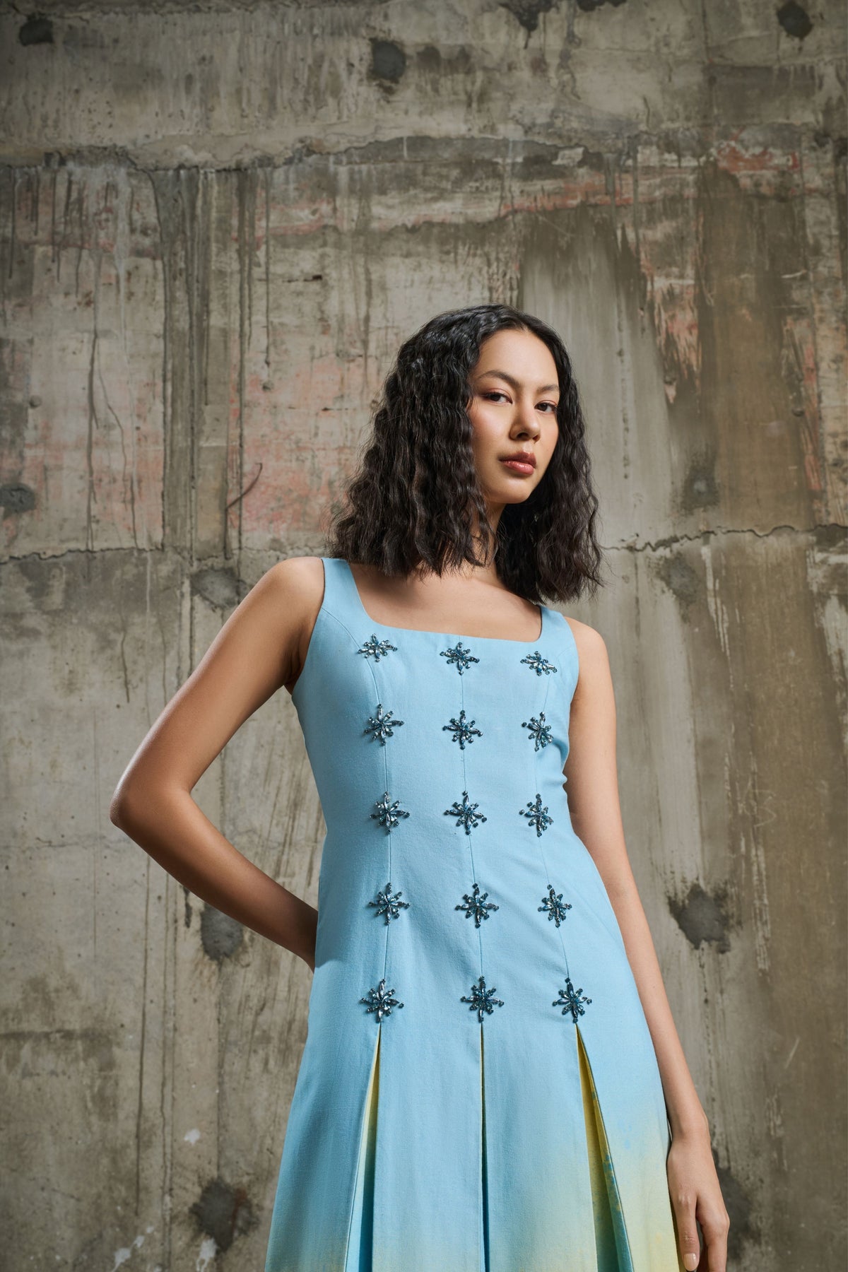 Soft Horizon Pleated Dress