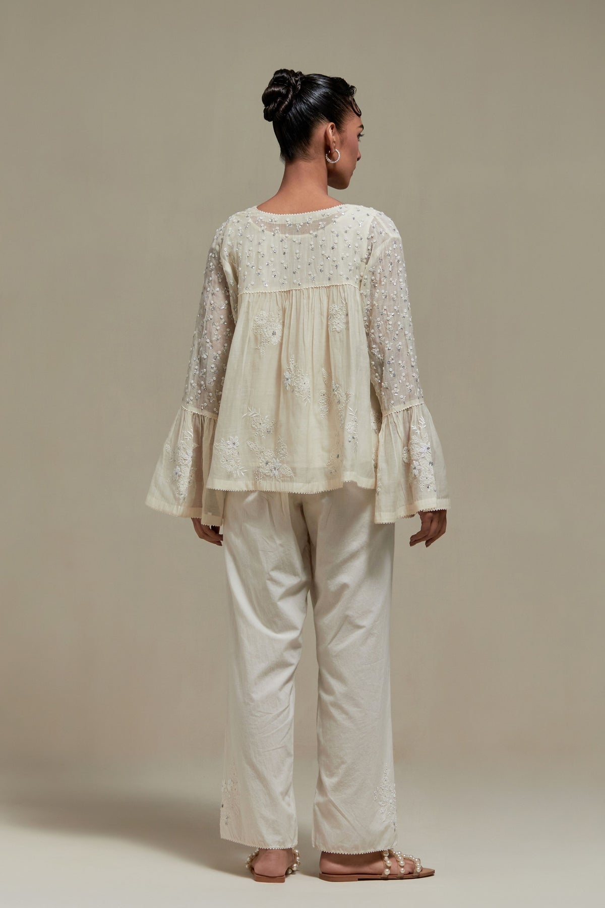 Off White Chanderi Co-ord Set