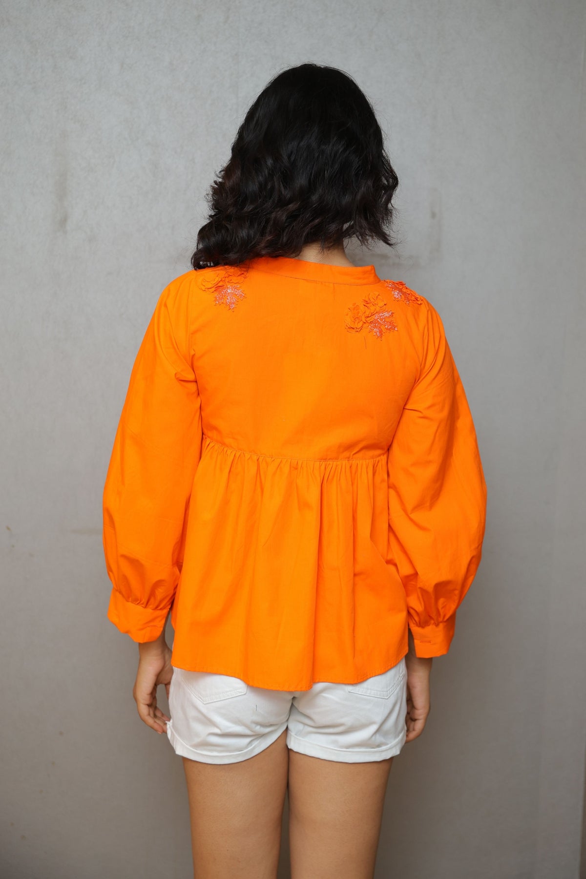 Maple Glow Yoke Orange Shirt
