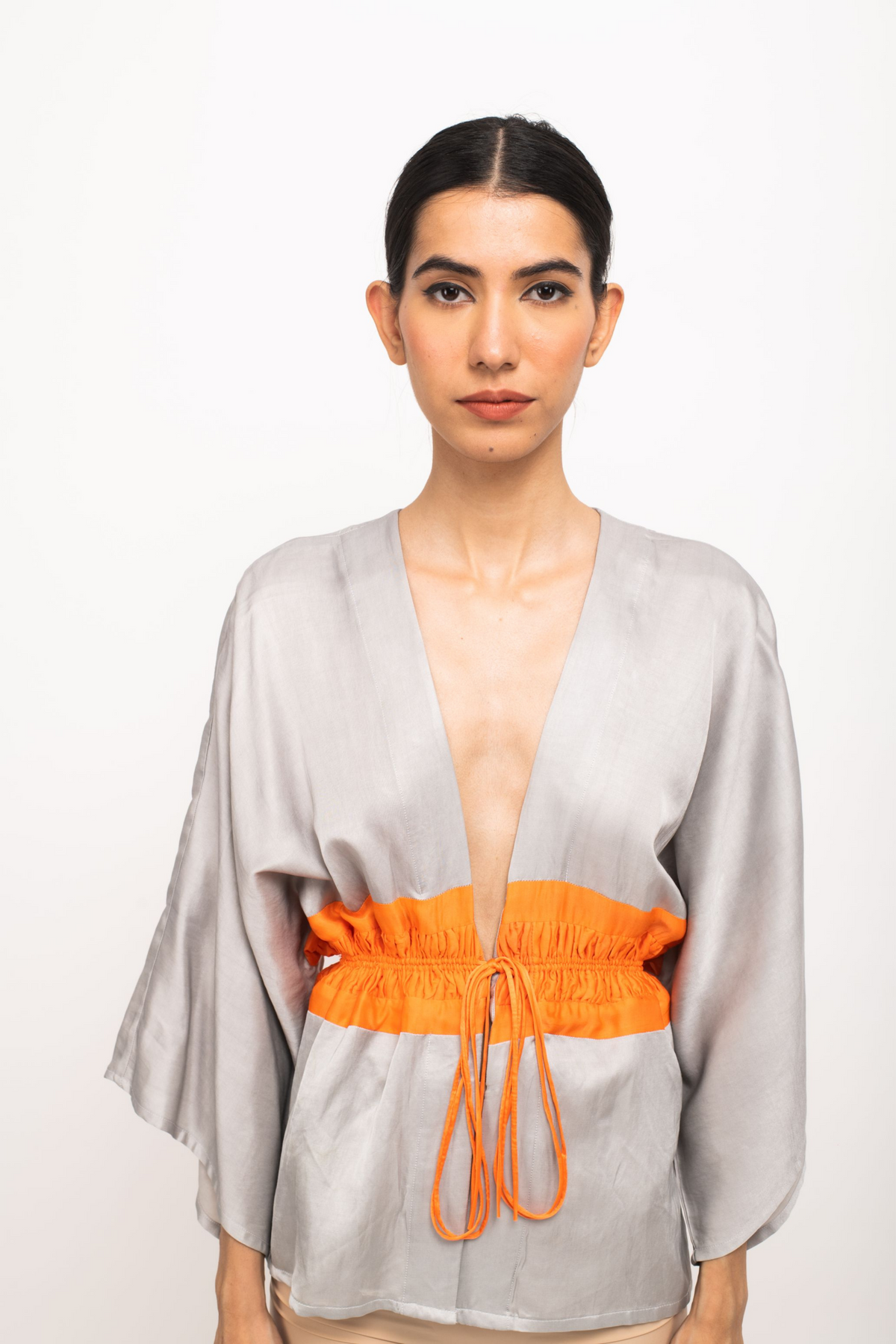 Grey and Orange Short Cape