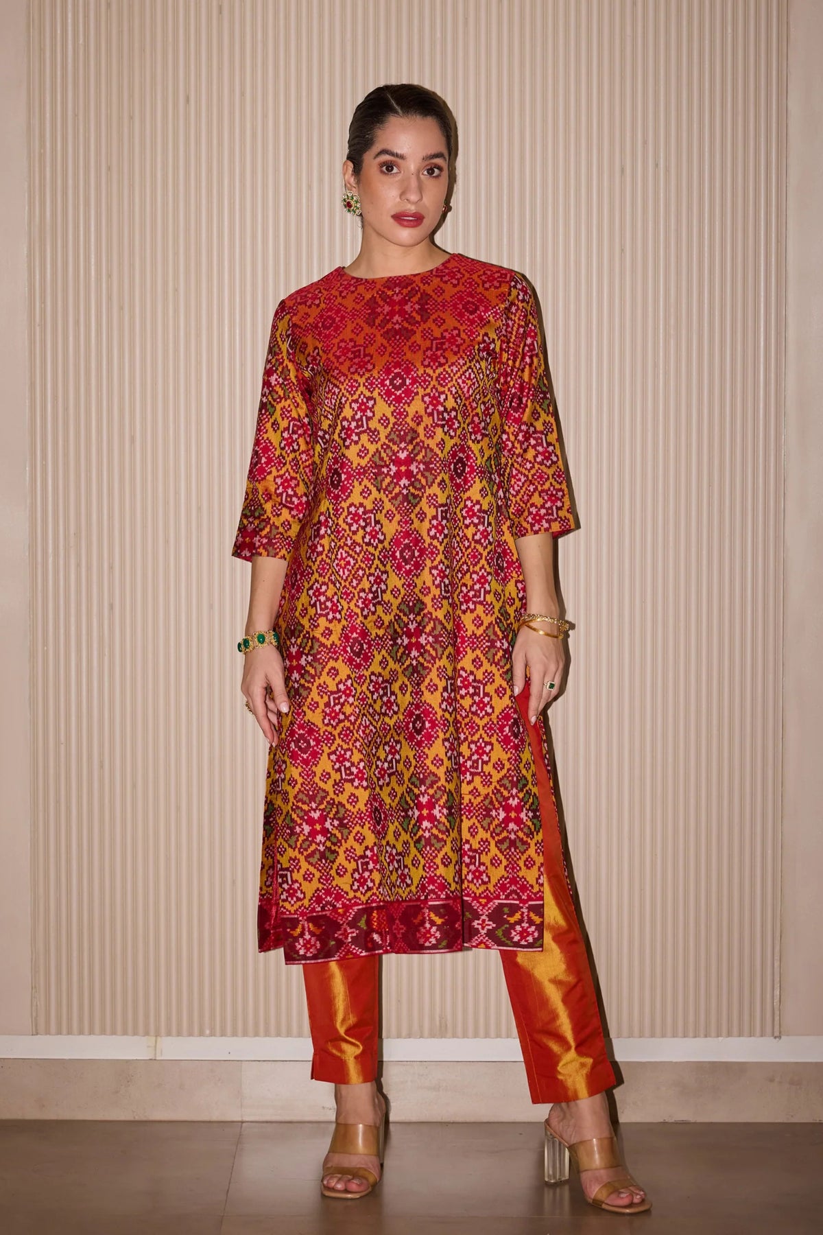 Long Patola Kurta Set