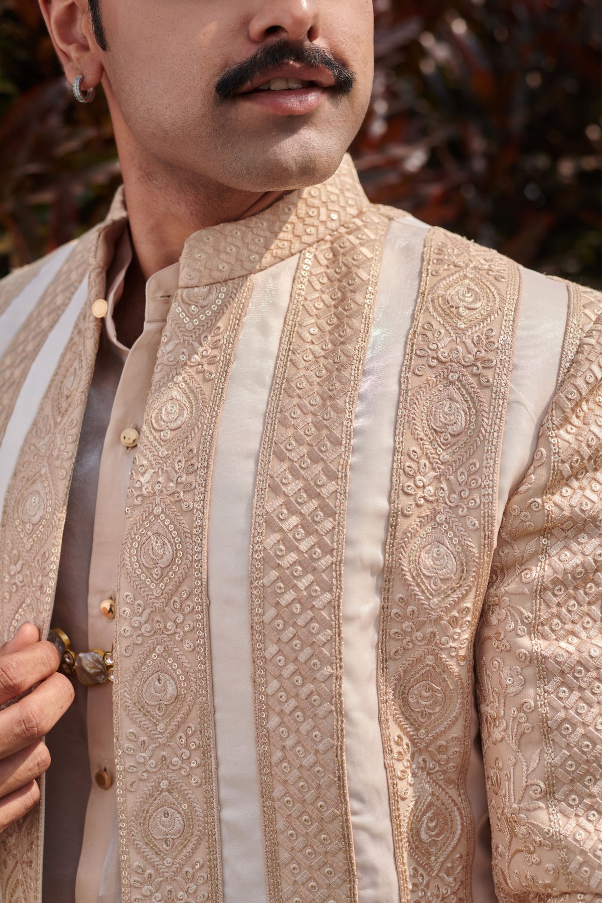 Beige Jacket Set