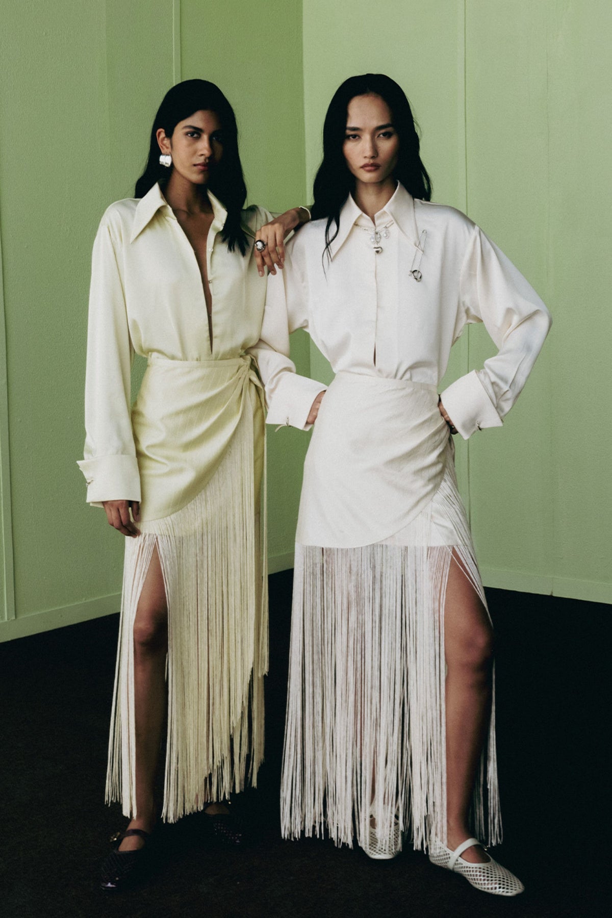 Key Lime Fringe Skirt
