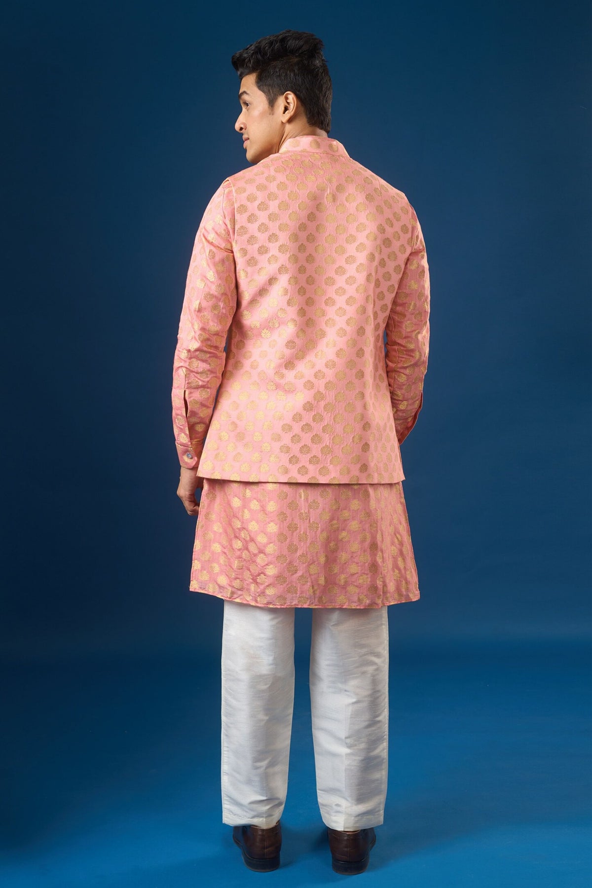 Mauve Brocade Kurta-bundi Set