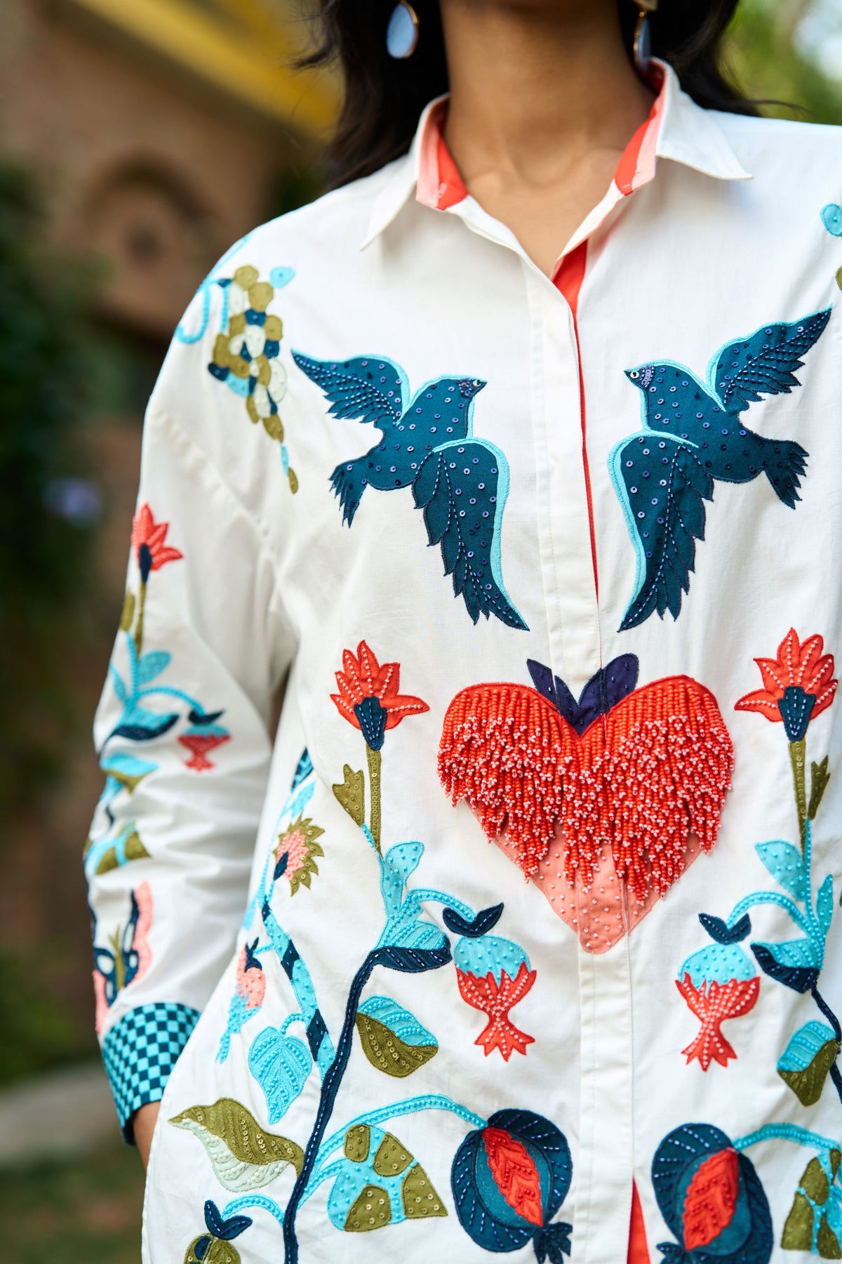 Nefeli Embroidered Shirt With Pants Set