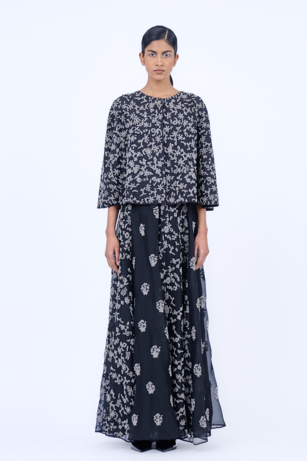 Black &amp; Silver Beadwork Skirt
