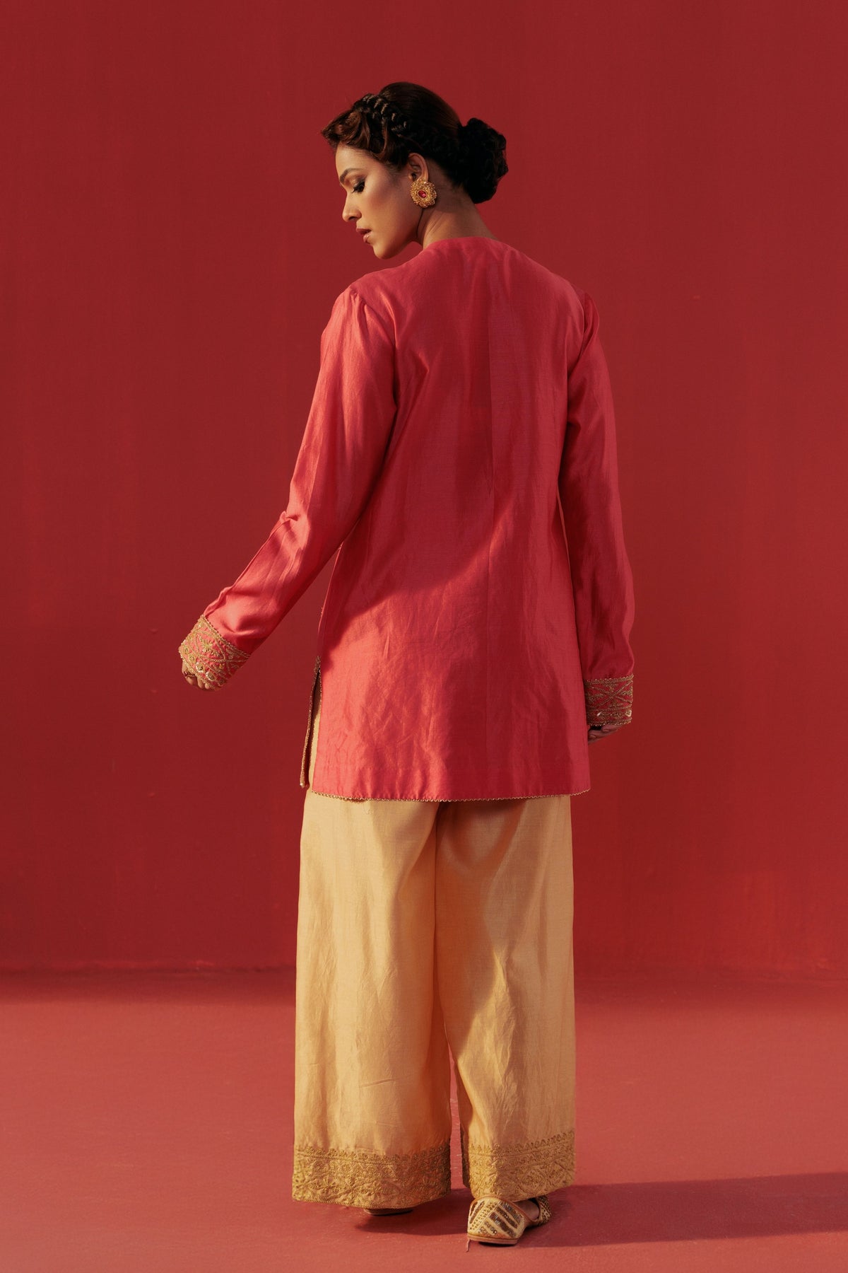 Peach Sharara Set