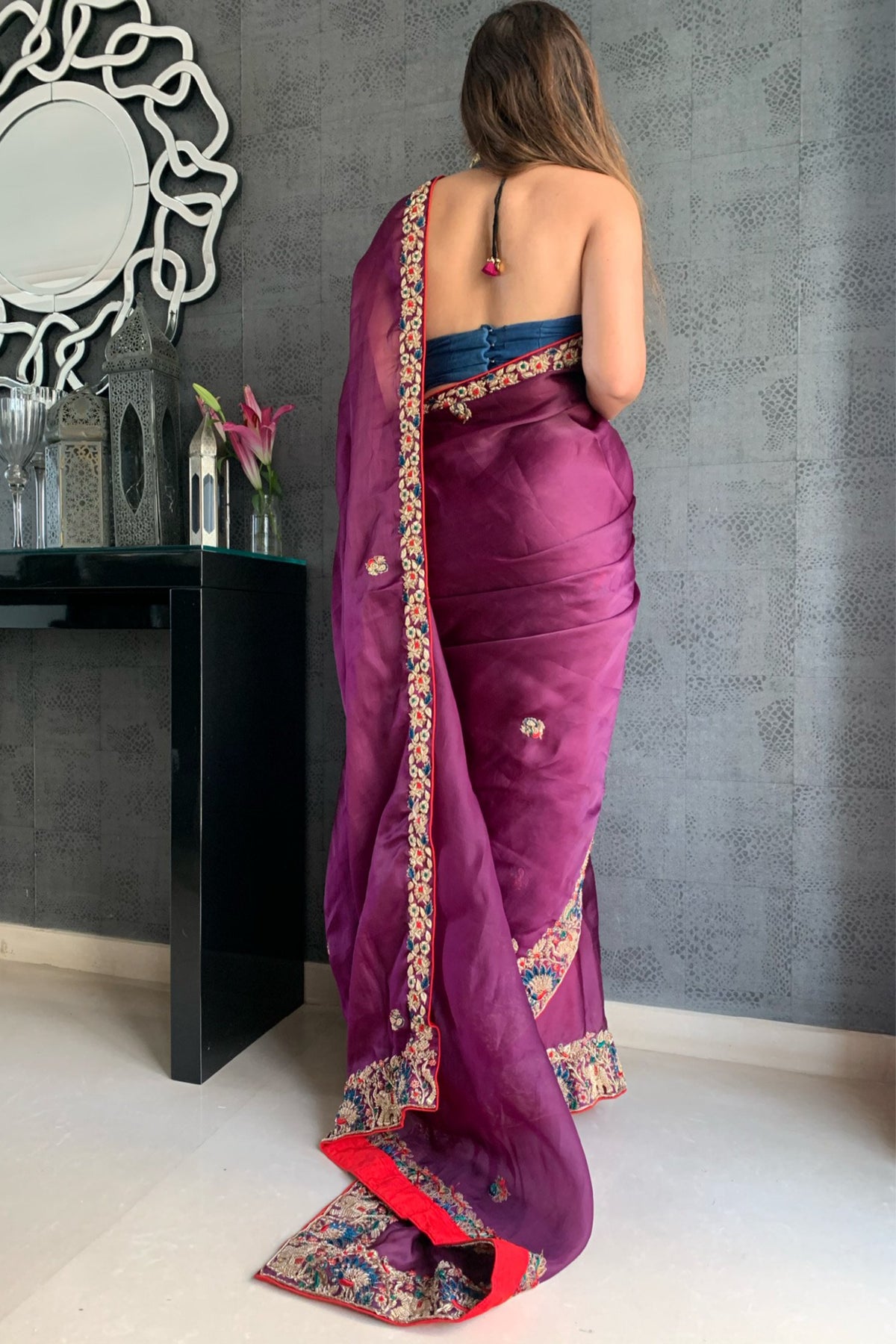 Royal Purple Organza Saree