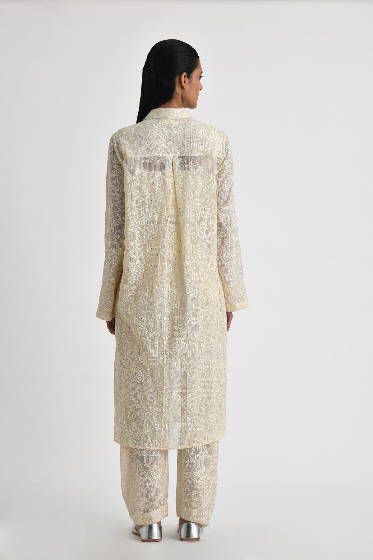 Petra Embroidered Cowl Pants