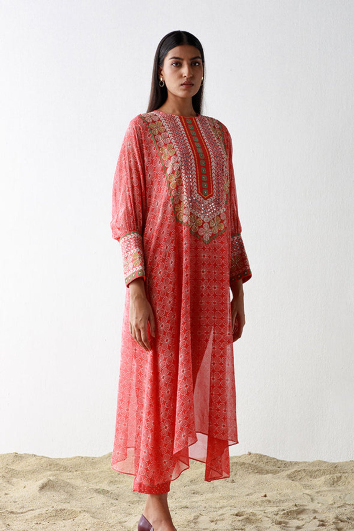 Rust isil kurta set