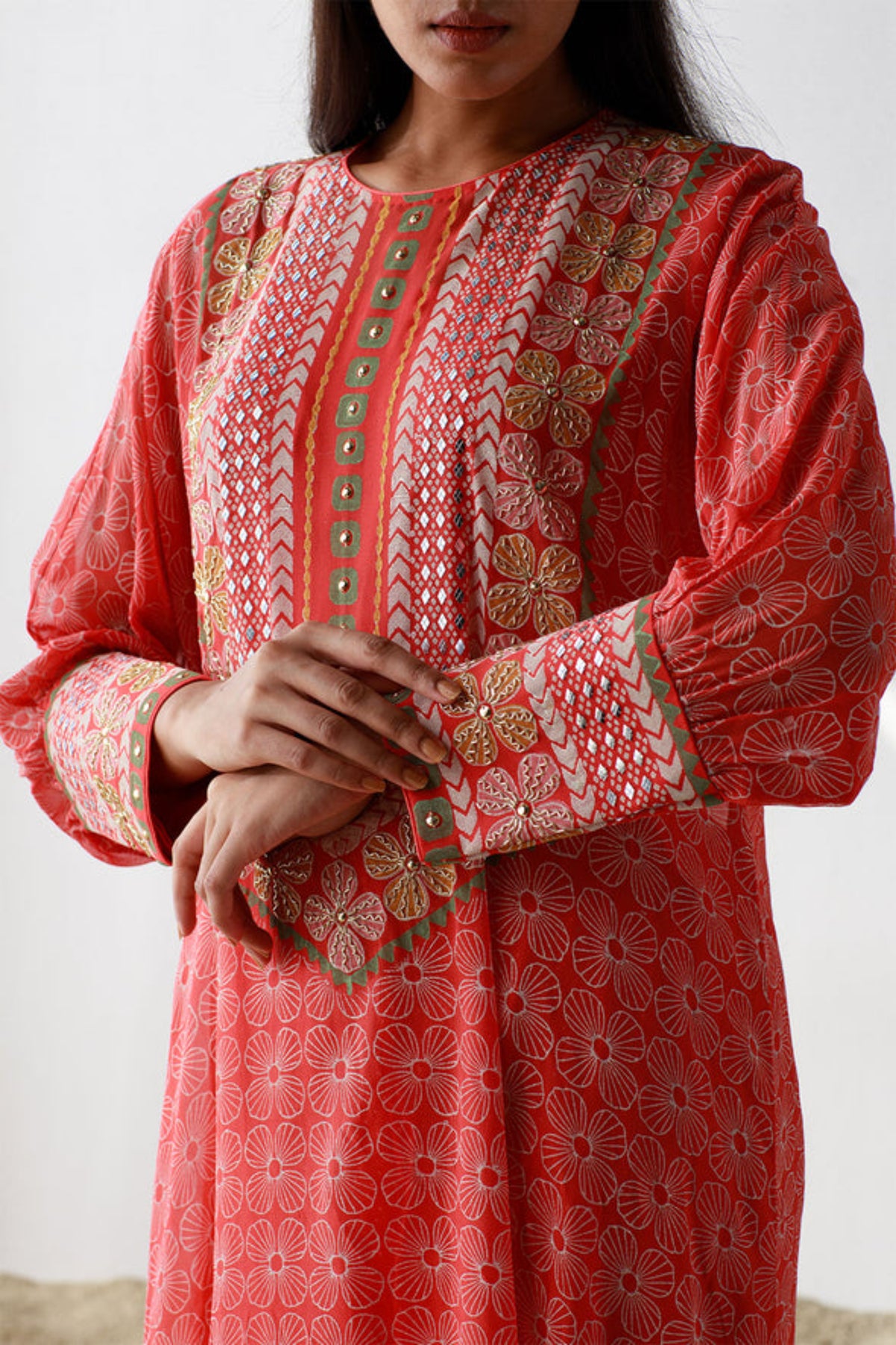 Rust isil kurta set