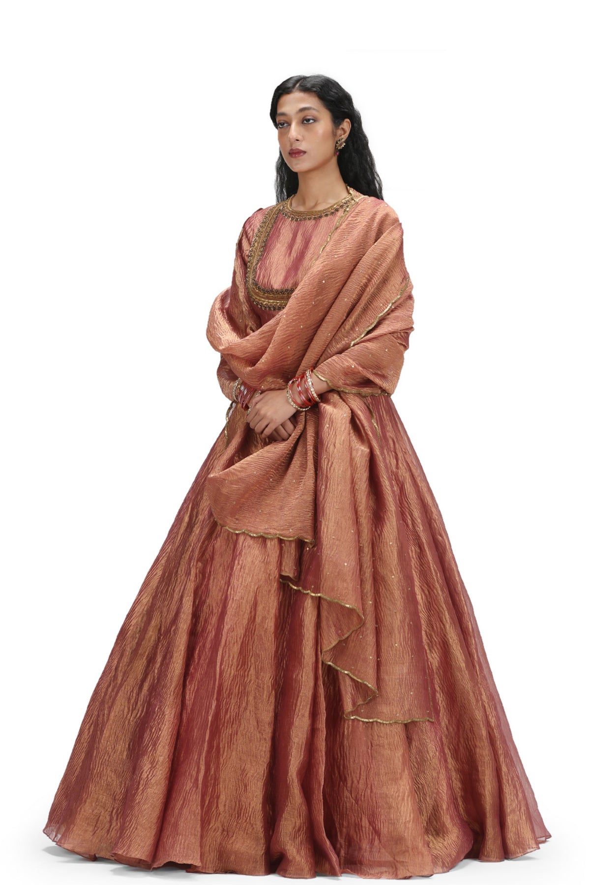 Manorama Burnt Peach Lehenga Set