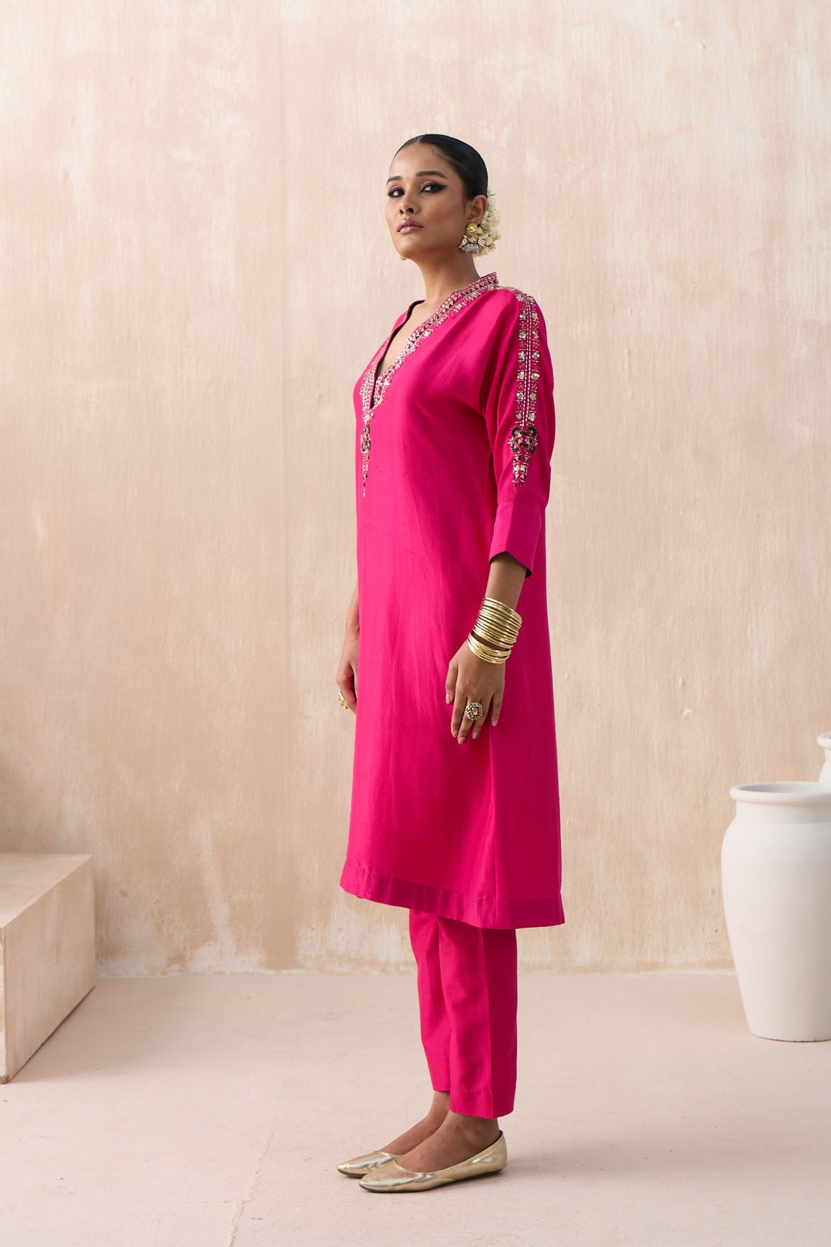 Hot Pink Kaftan Set