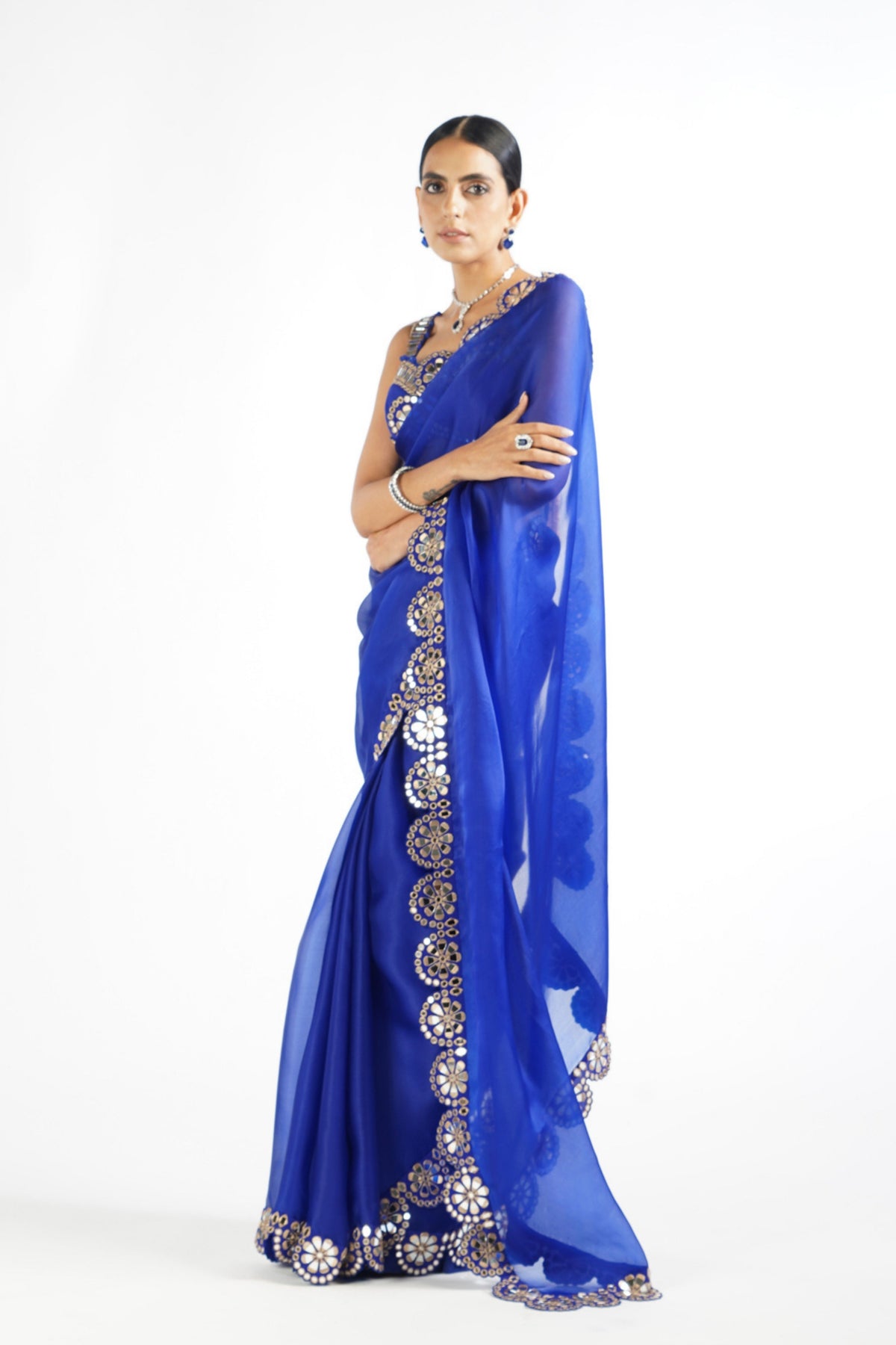 Mirror Scallop Saree Set