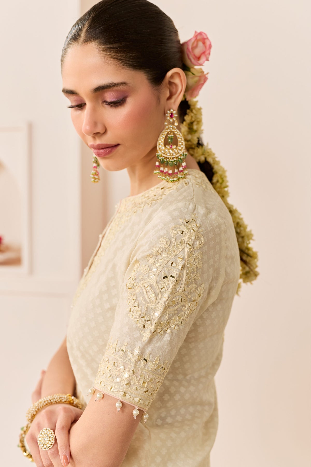 Anaisha Daisy Ivory Short Kurta Set
