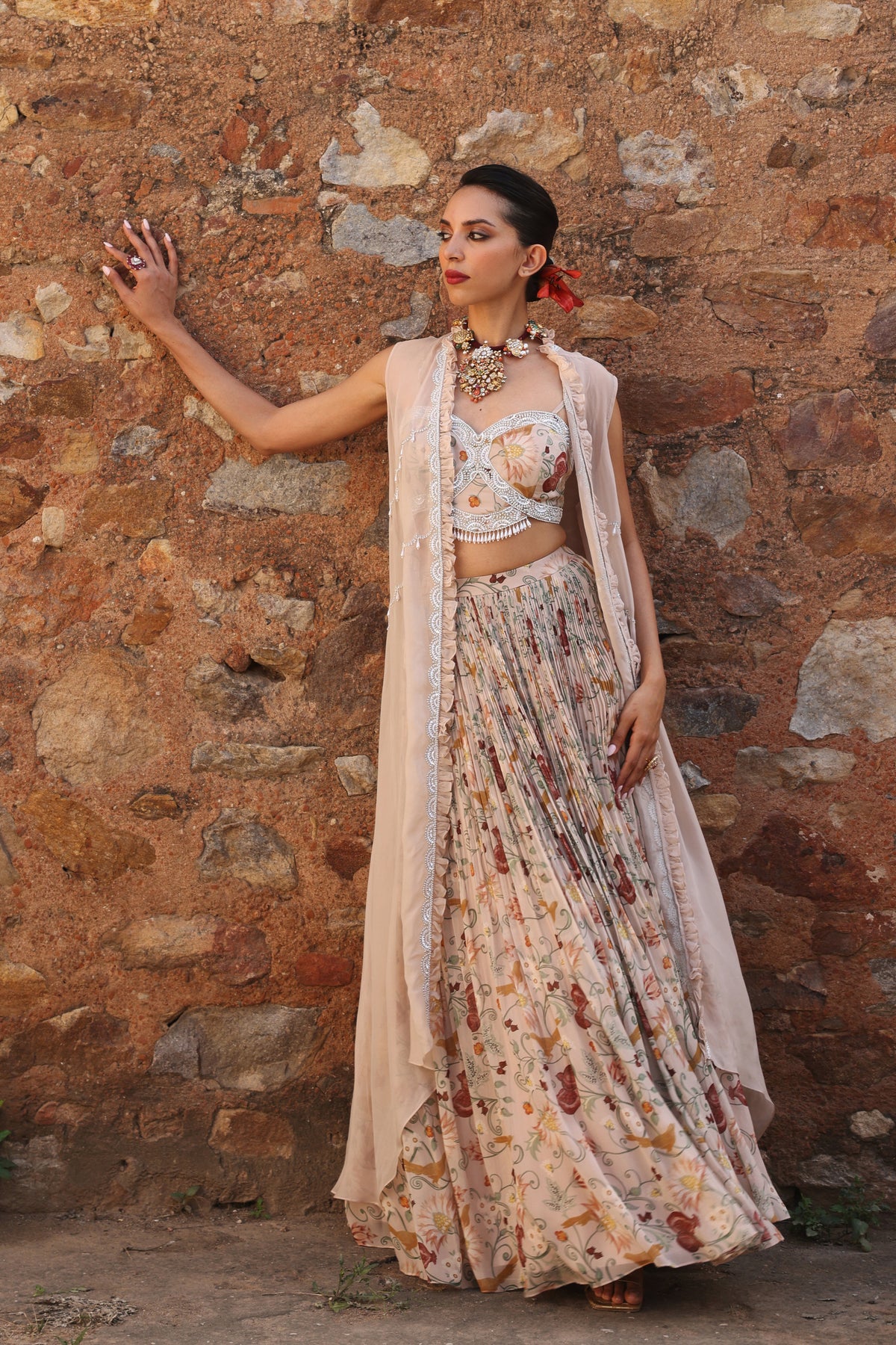 Kaira Cape and Skirt Set