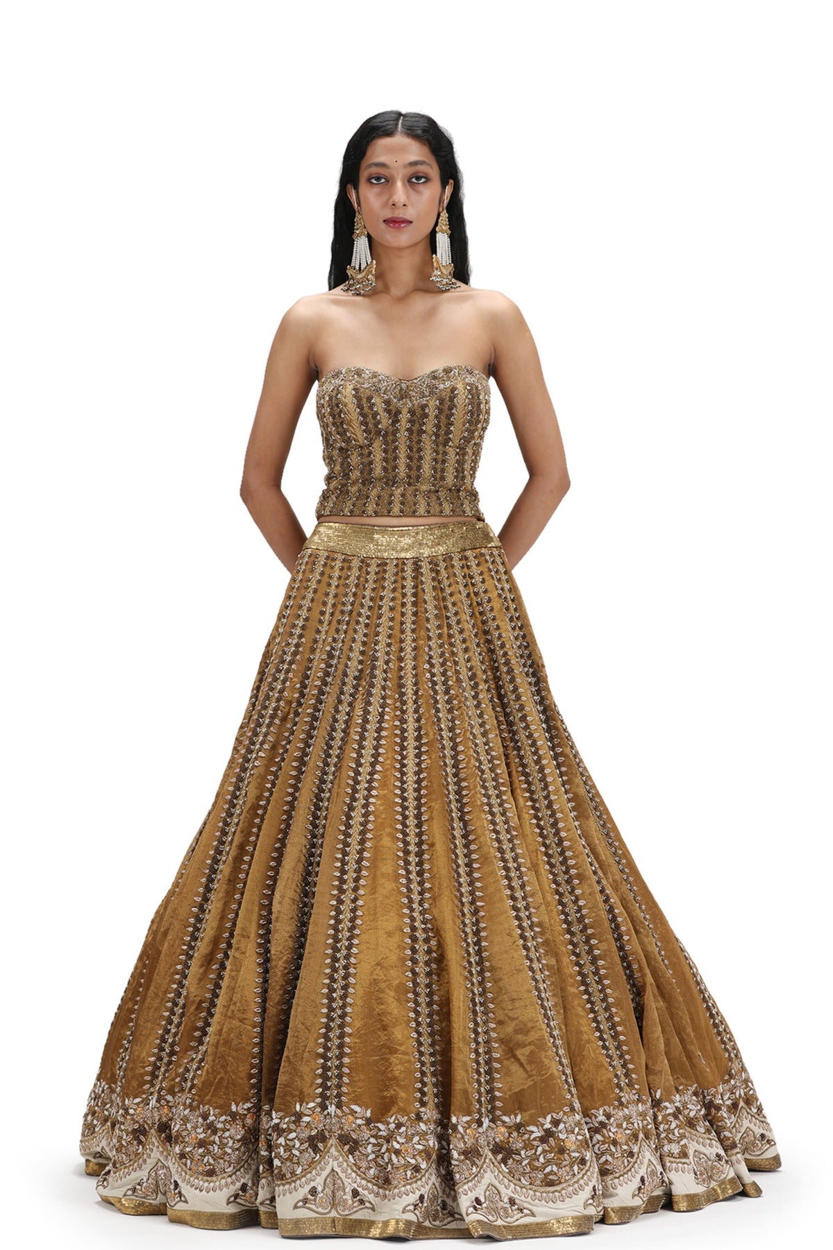 Kanakpriya Old Gold Lehenga Set