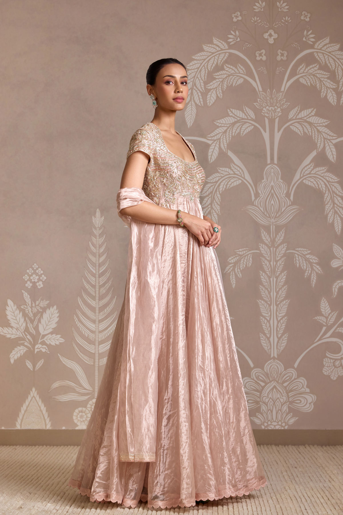 Rose Gold Anarkali Set