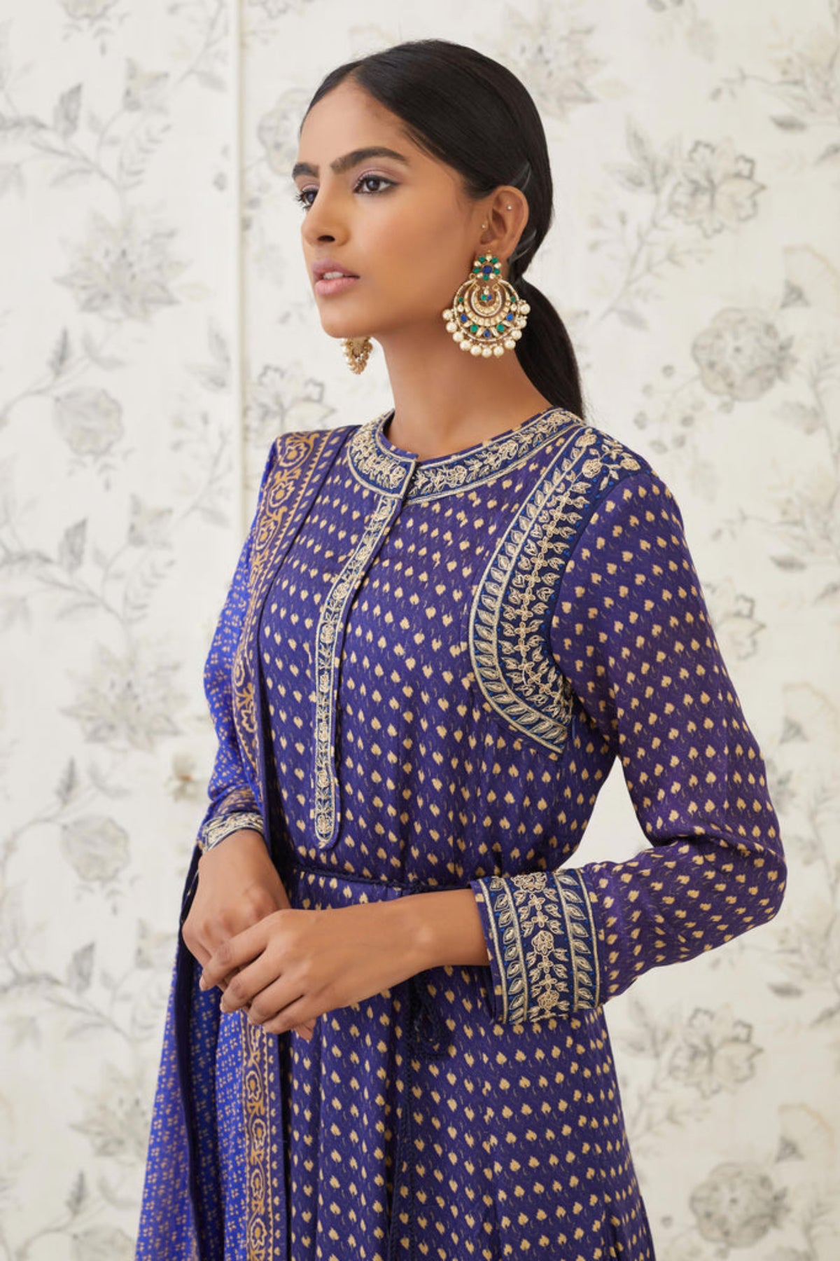 Blue anarkali set