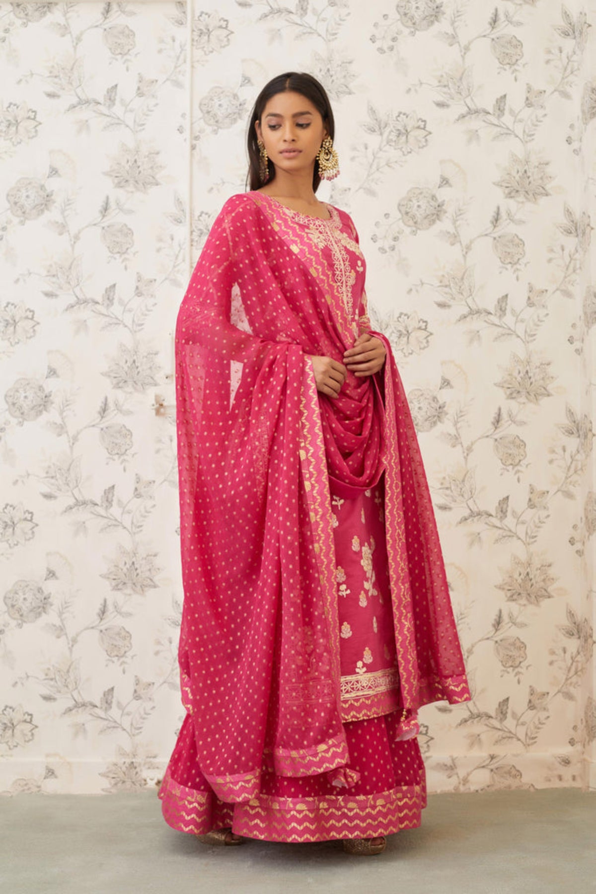 Magenta kurti lehenga set
