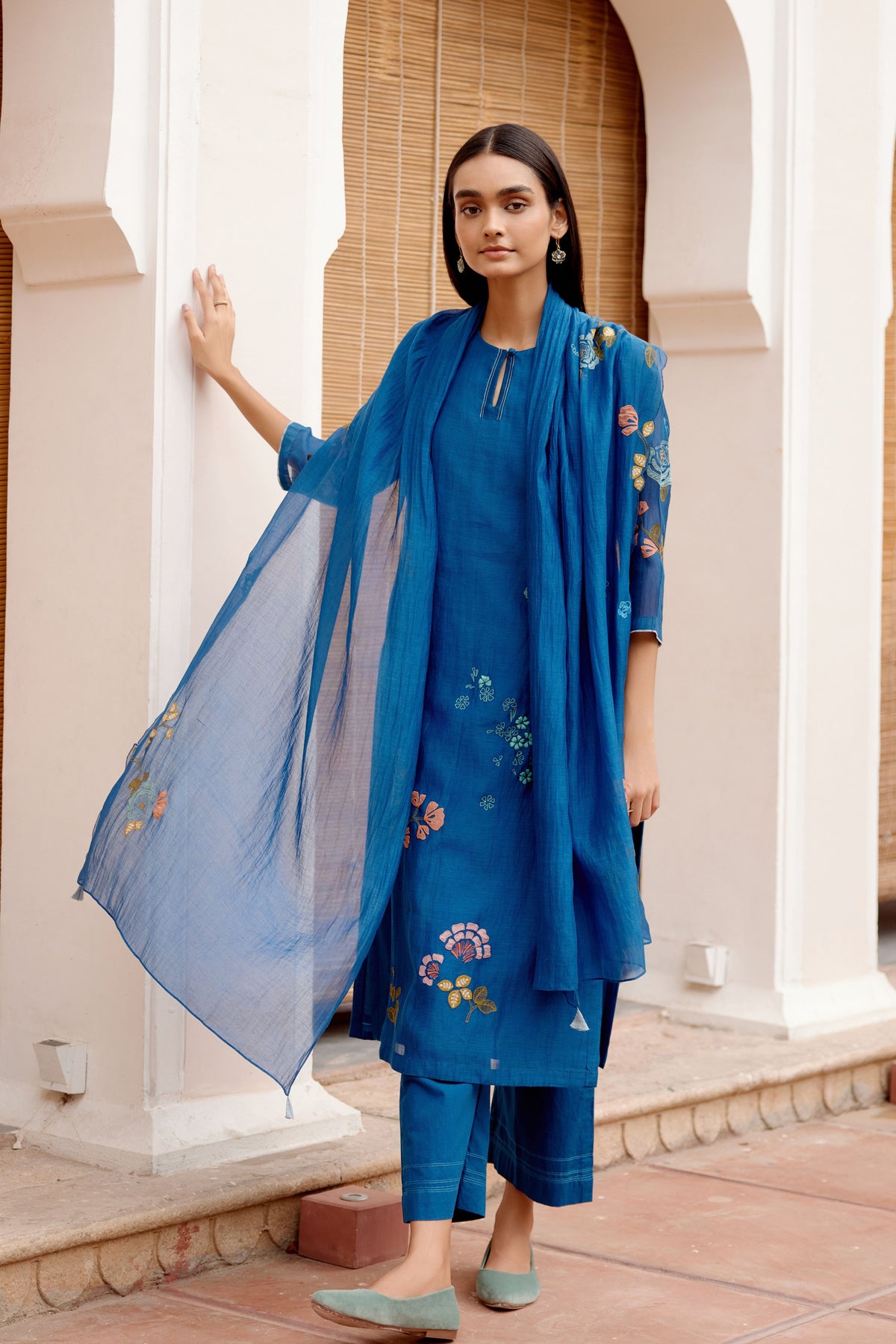 Sapphire Floral Embroidered Kurta Set