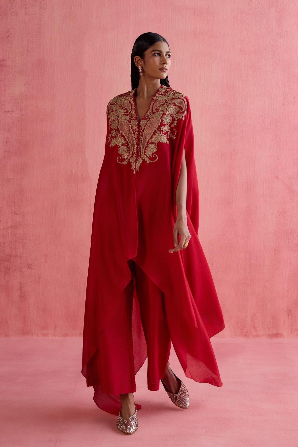 Meher Red Kaftan Set