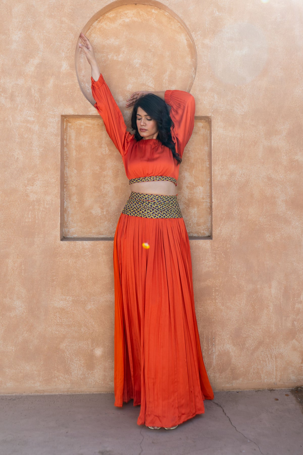 Orange Skirt Set