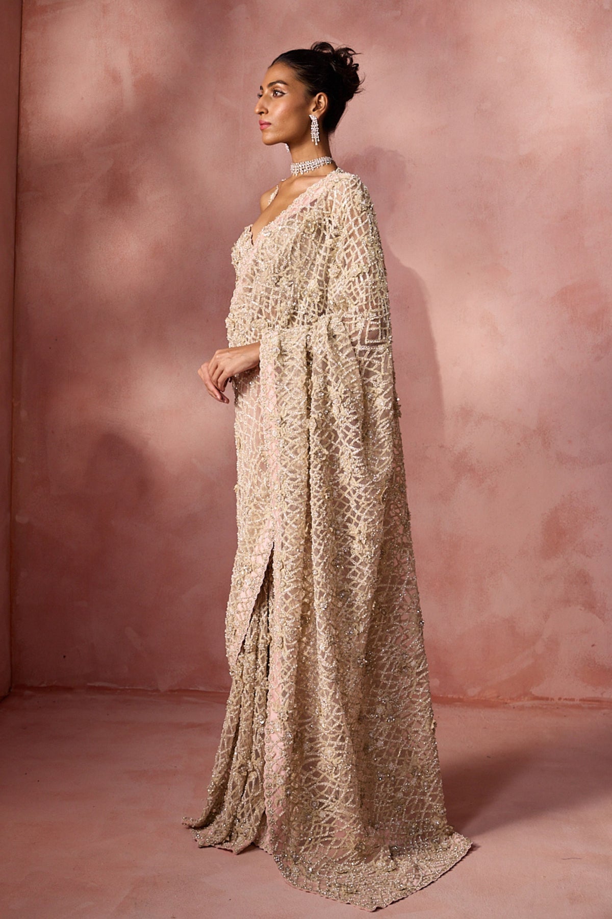 Blush Pink Saree Set