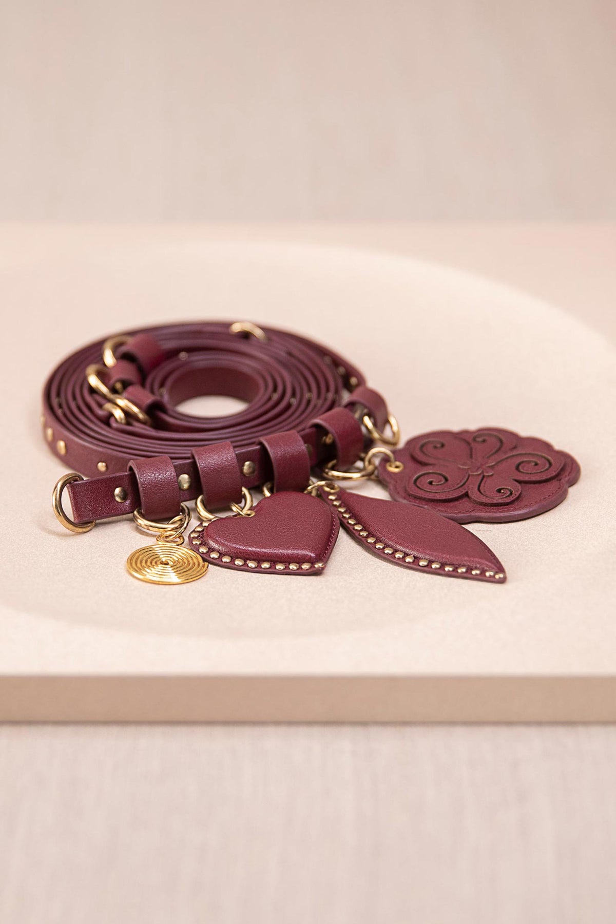 Burgundy Aafia belt