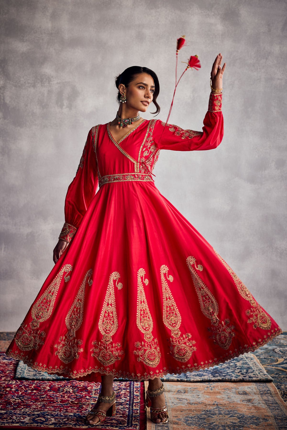 Red Angrakha Set