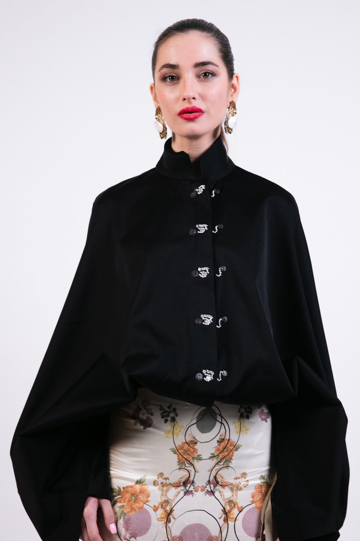 Black Boxy Bomber Jacket