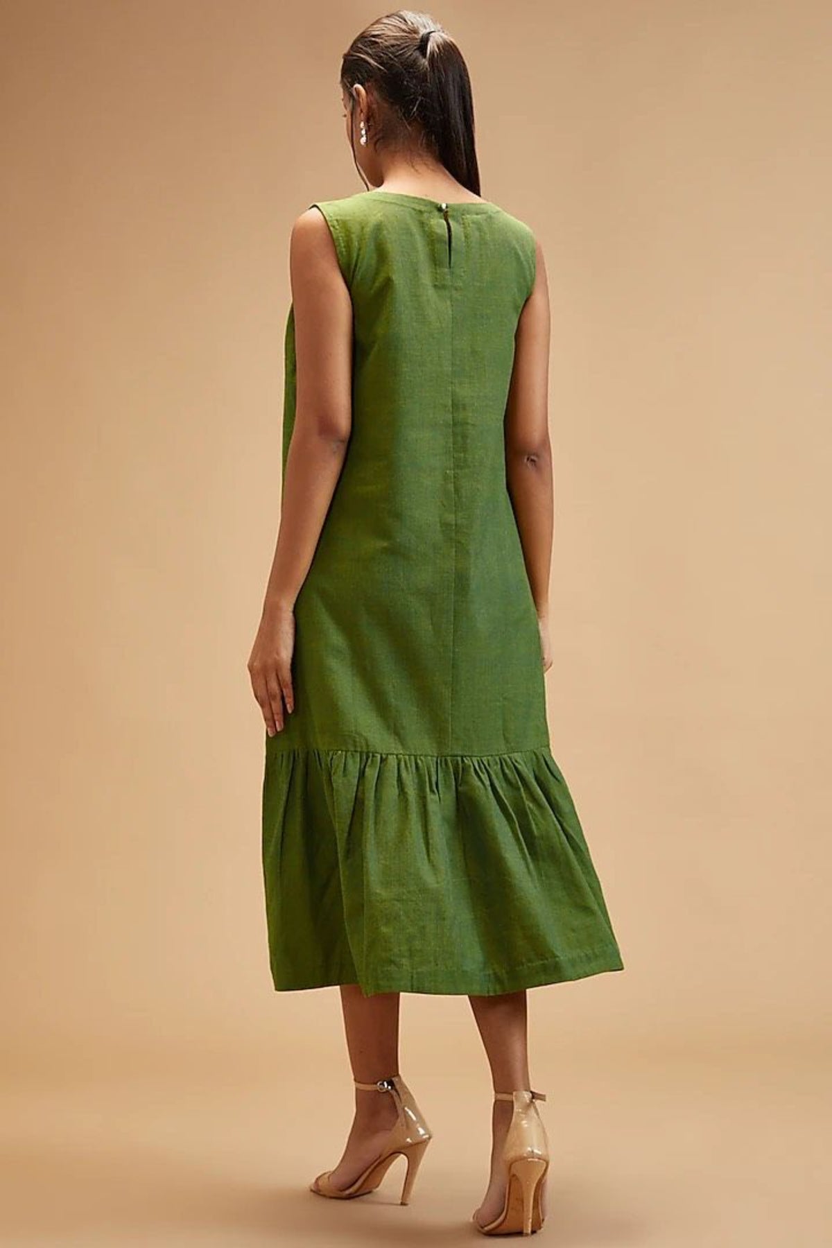 Basil Green Sleeveless Dress