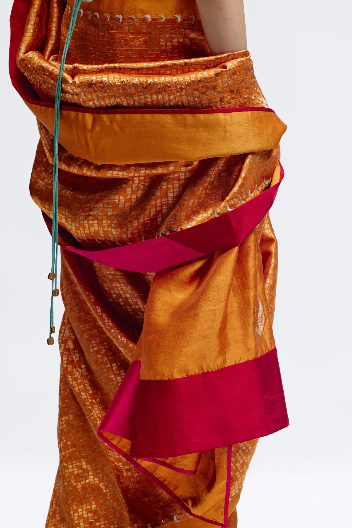 Chauk Chand Orange Silk Saree