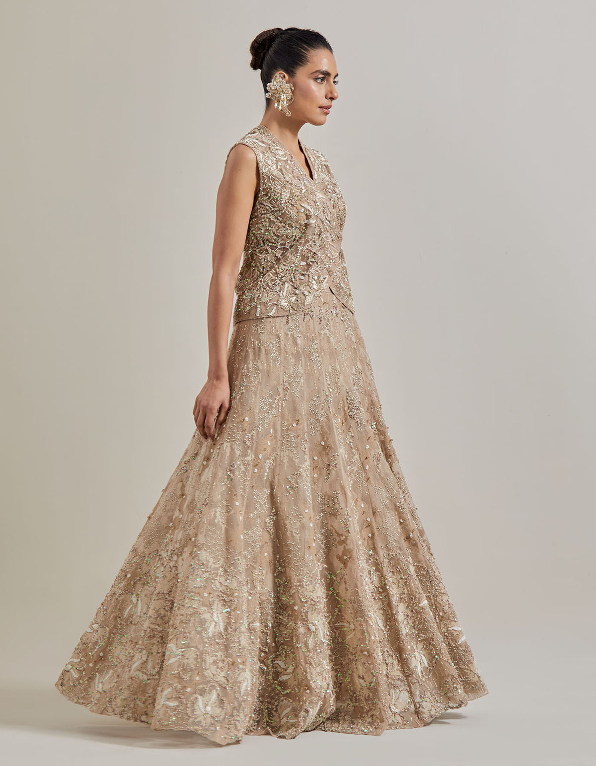 Champagne Glimmer Skirt Set