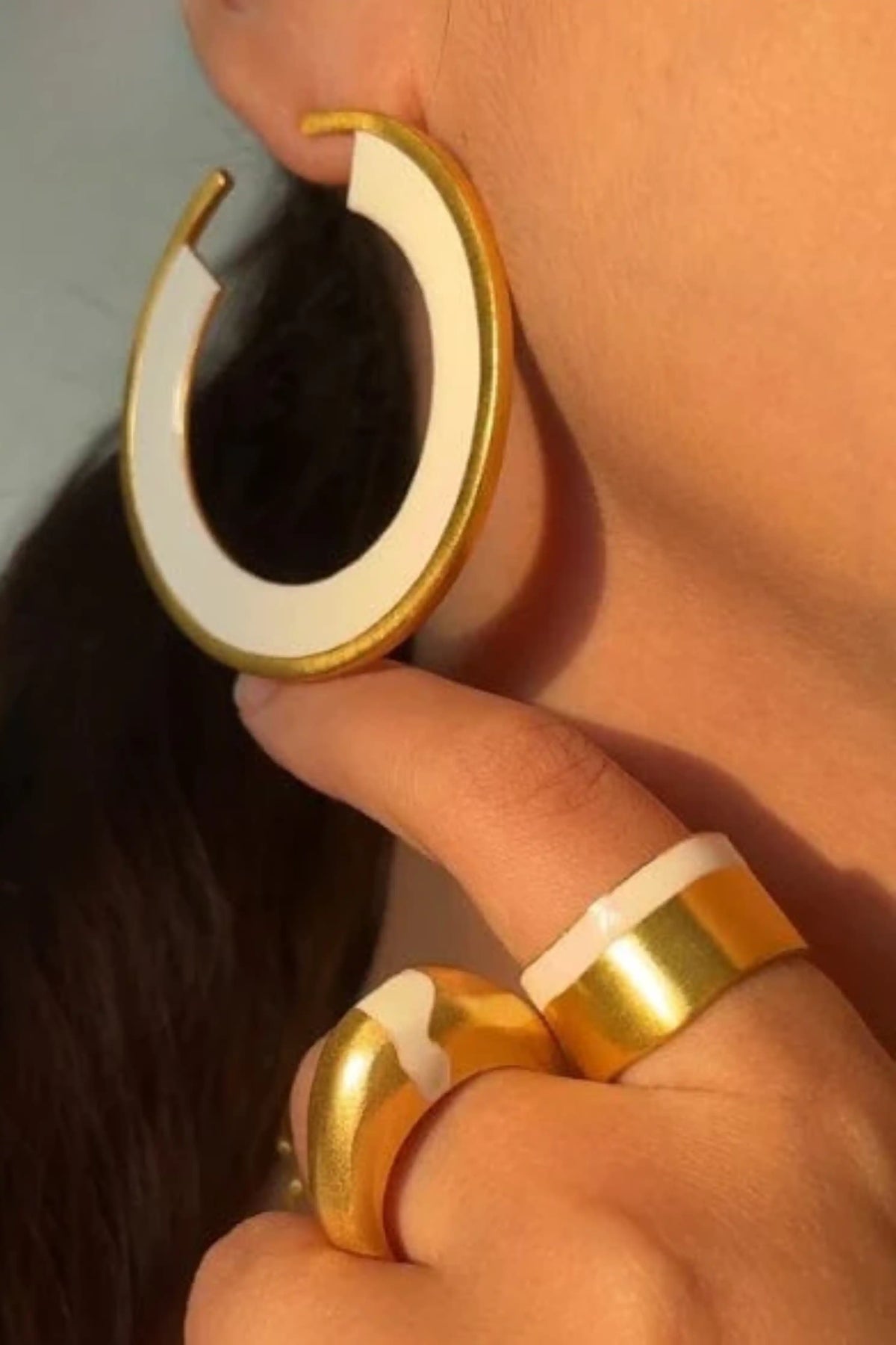 White Arianna Hoops