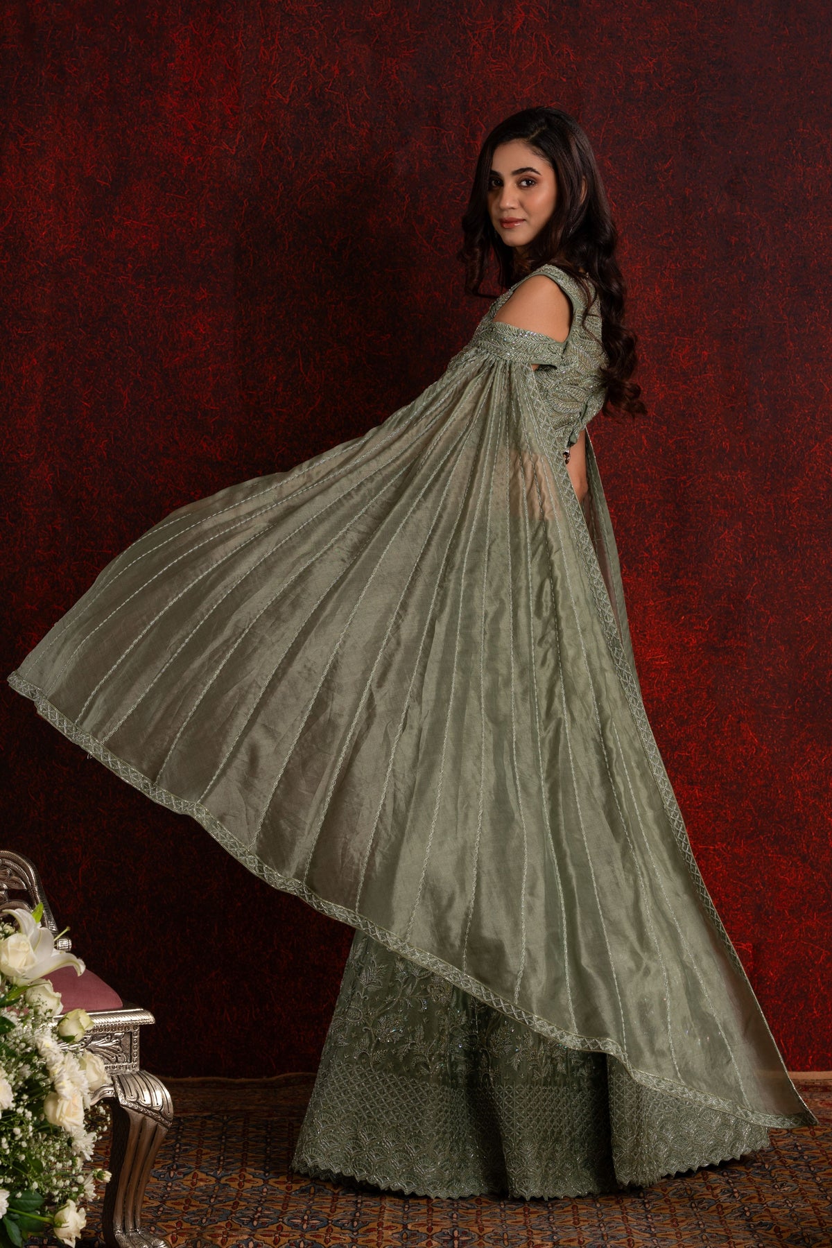 Embroidery Green Lehenga Set