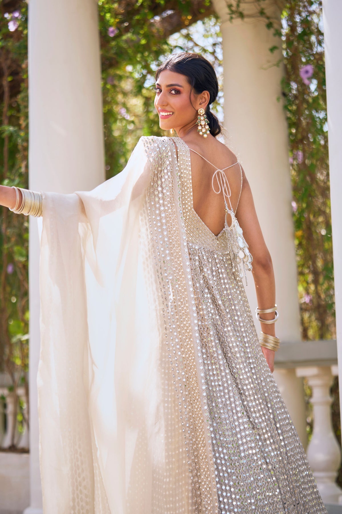 Moon Grey Anarkali set