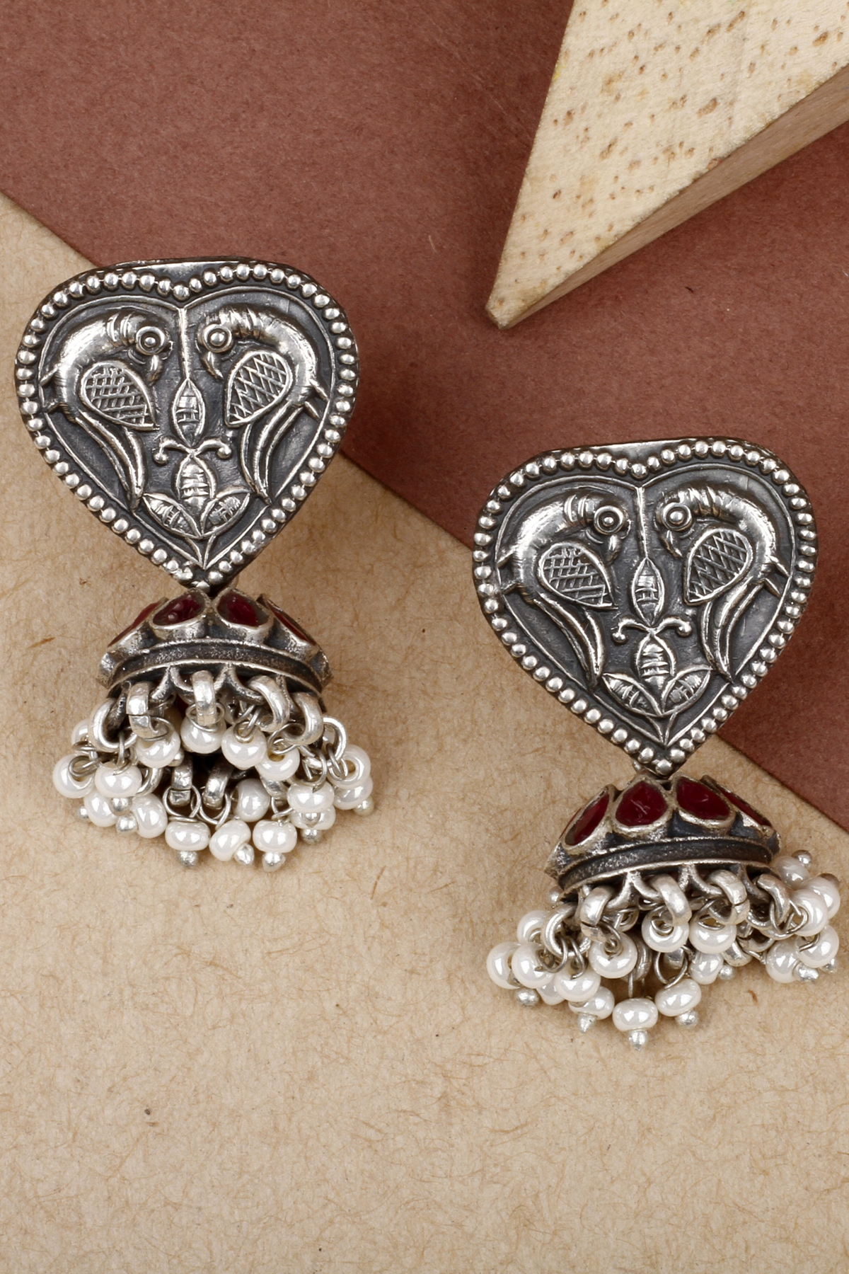 Inaya Silver Jhumka Earrings
