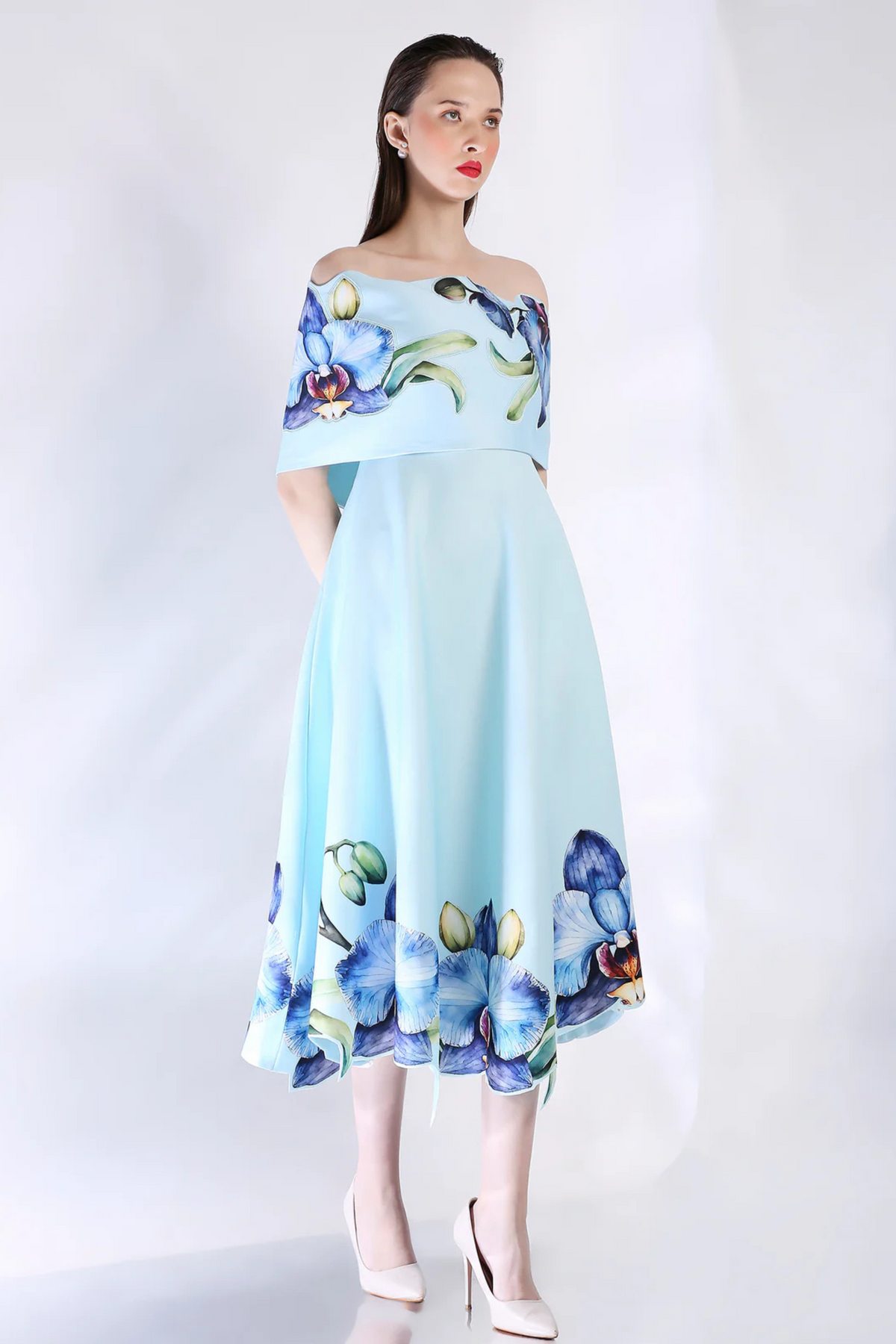 Rosela Light Blue Printed Dress