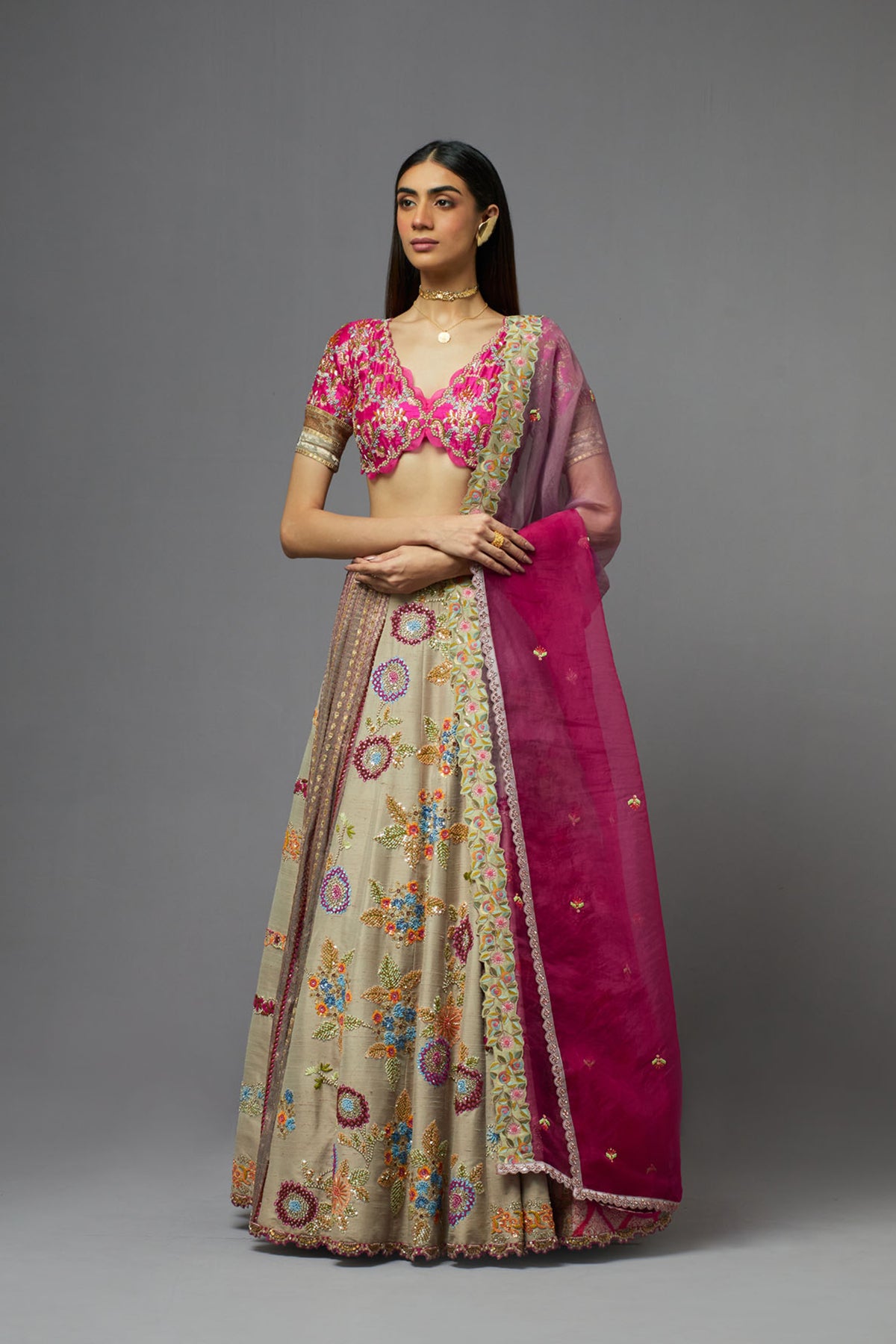 Grey Lehenga Set