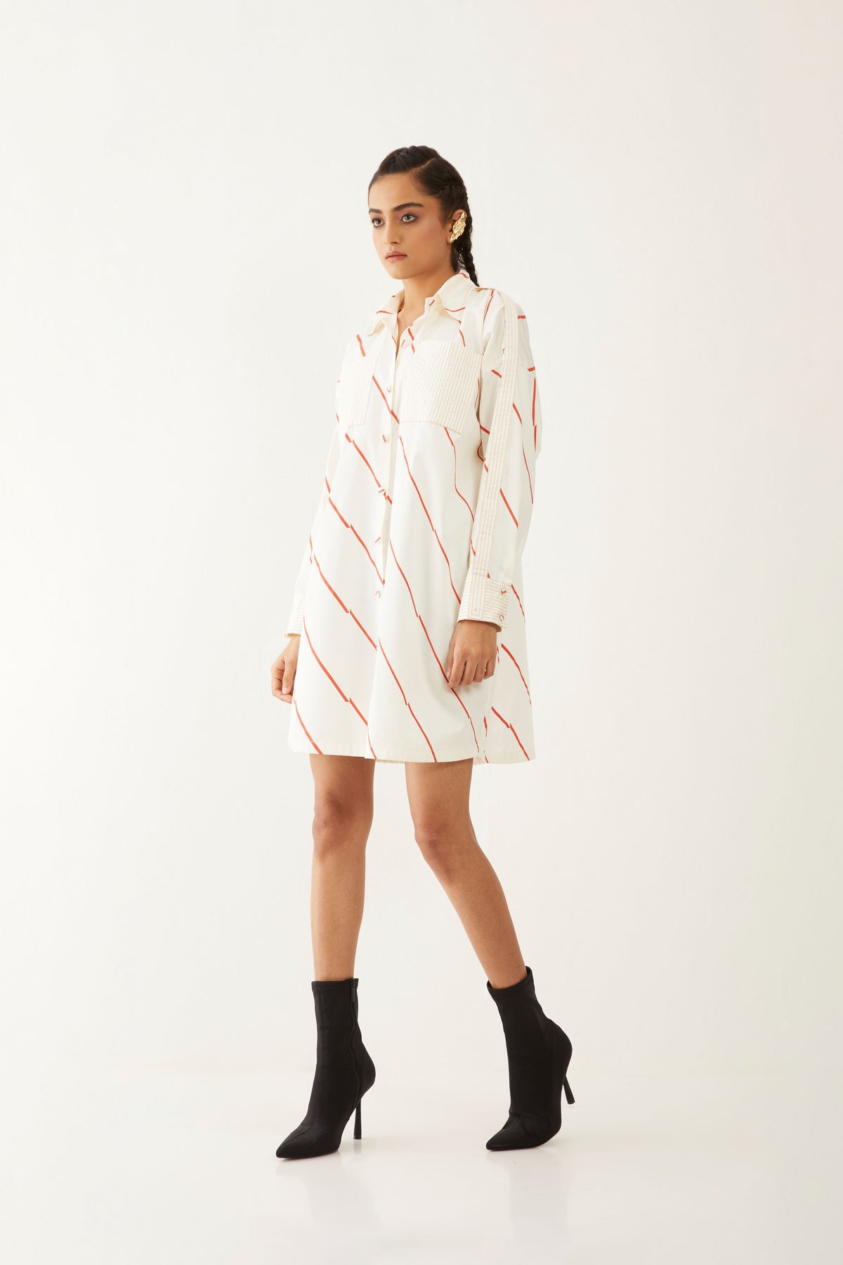 Ruby Dress With Bias Print