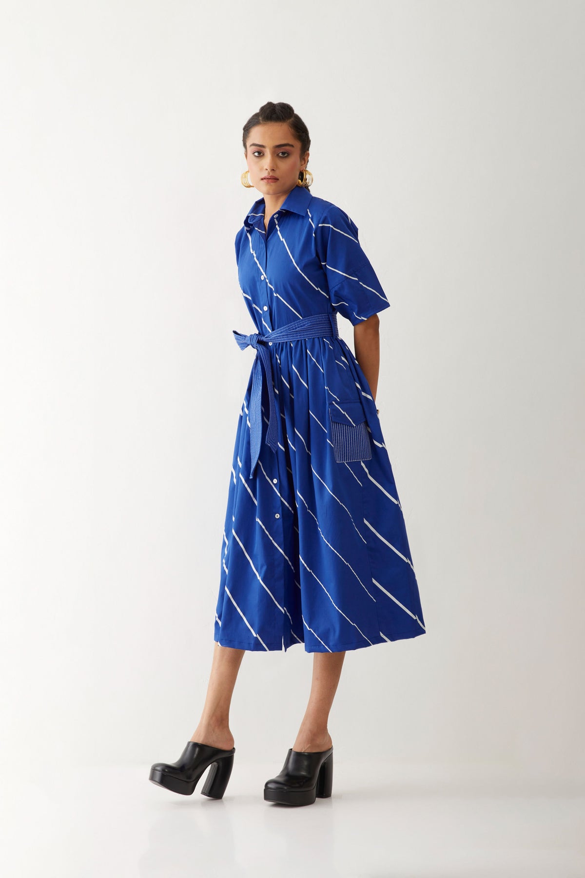 Olivia Dress In Bias Print