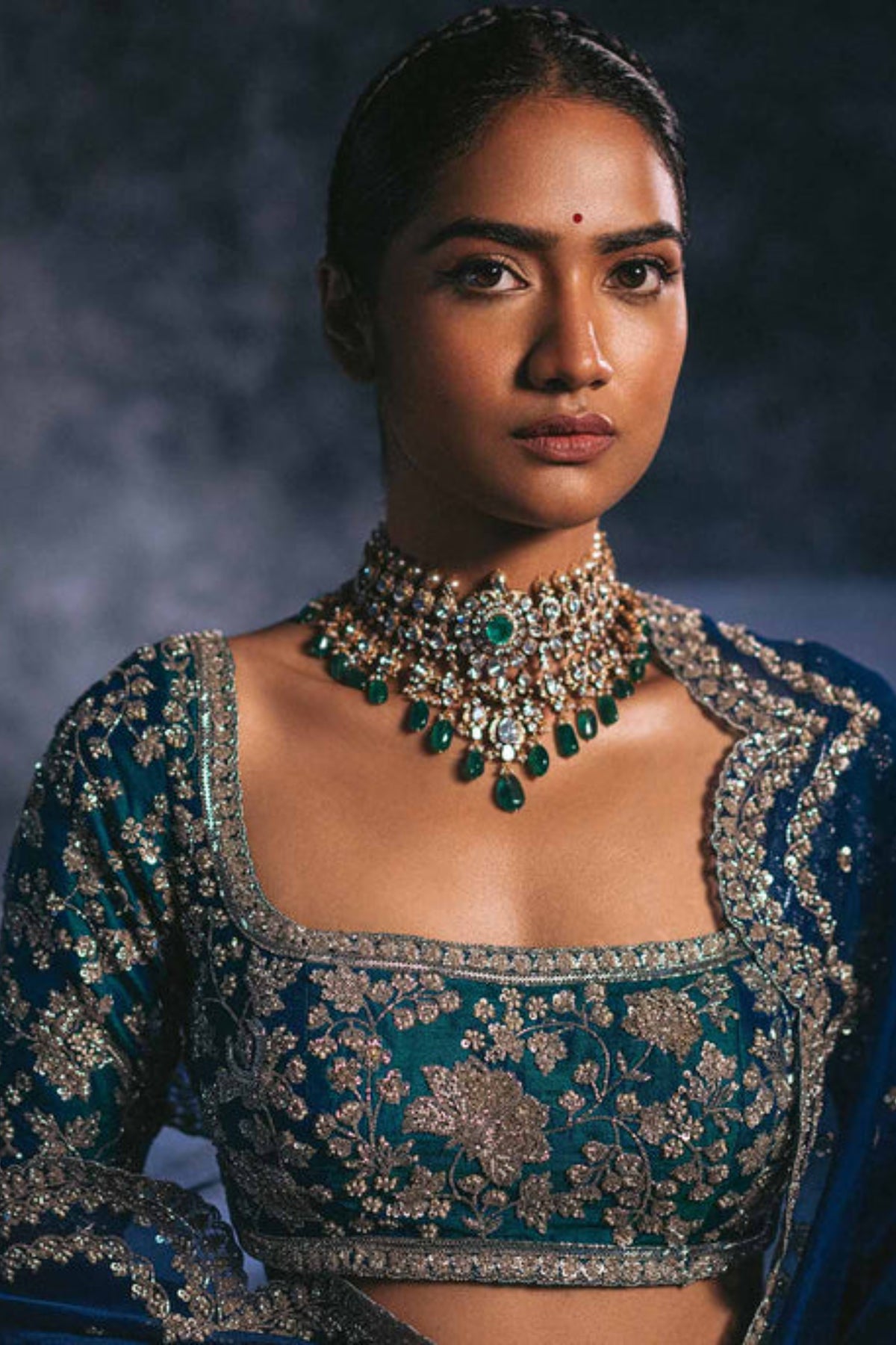 Emerald green aarna lehenga