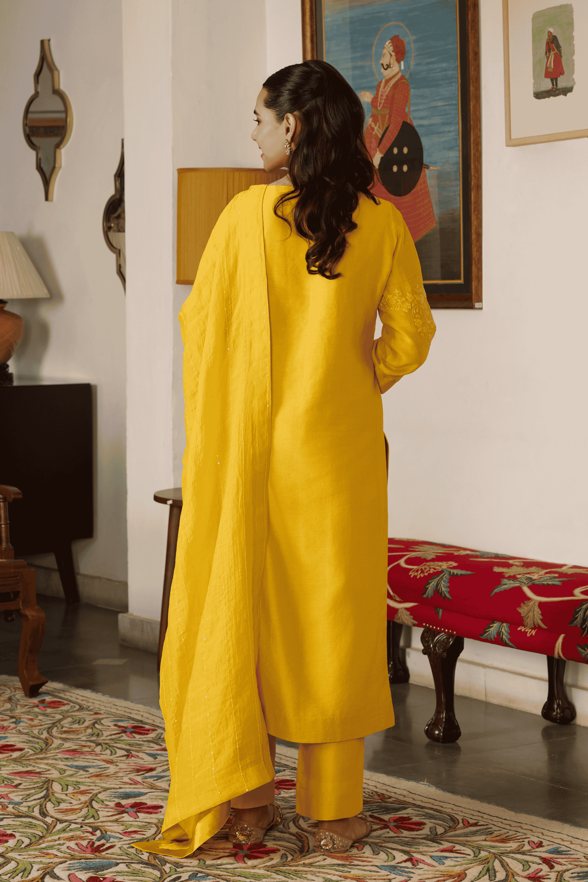 Yellow Silk Kurta Set