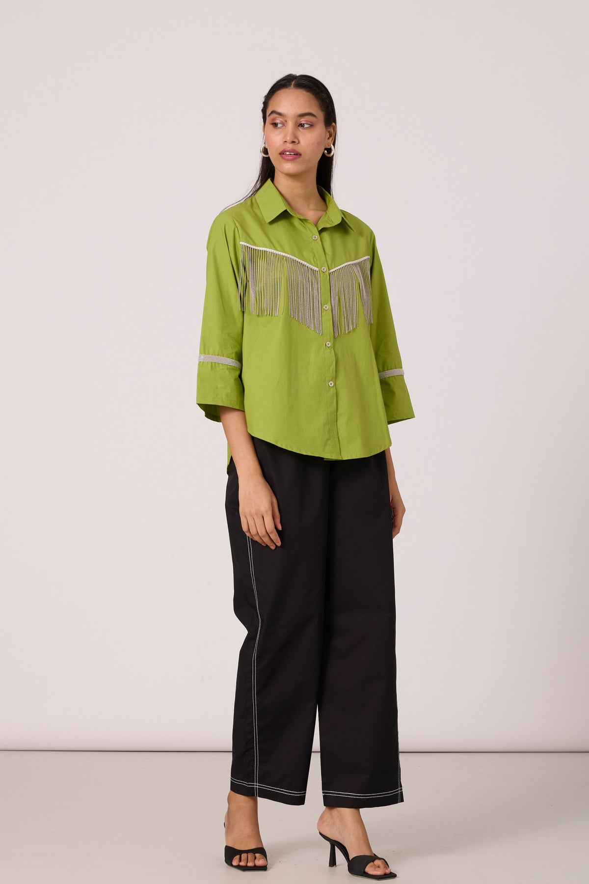 Dari Fringe Matcha Green Shirt