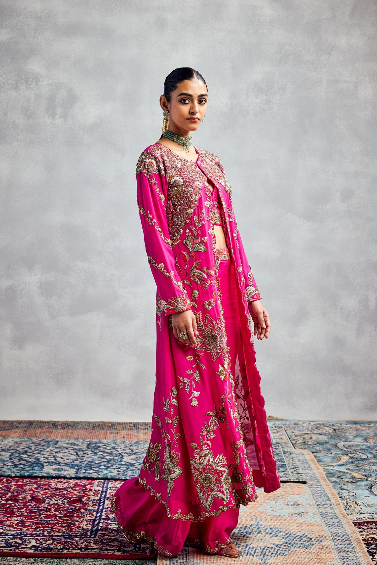 Fuschia Pink Jacket Set